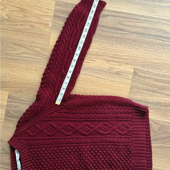 Vintage 70s Joseph F. Heron - Ardara Donegal Irish Handknit Wool Sweater Maroon - Picture 12 of 16